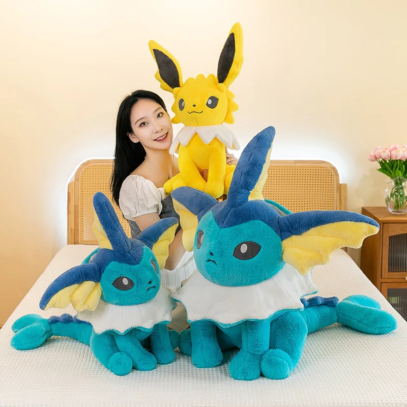 

Мягкая мягкая плюшевая кукла серии обнимания Pokemon Eevee, игрушка Vaporeon Jolteon, украшение для домашних животных, подарок для комнаты