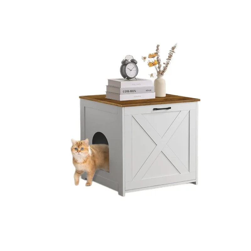 

Indoor hidden cat toilet semi-closed cat litter shit basin household large solid wood sand filter anti-outdoor cat house cabinet
