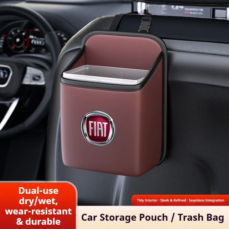 Car trash can hanging seat back storage bag multifunctional trash can car interior accessories suitable for Fiat 500