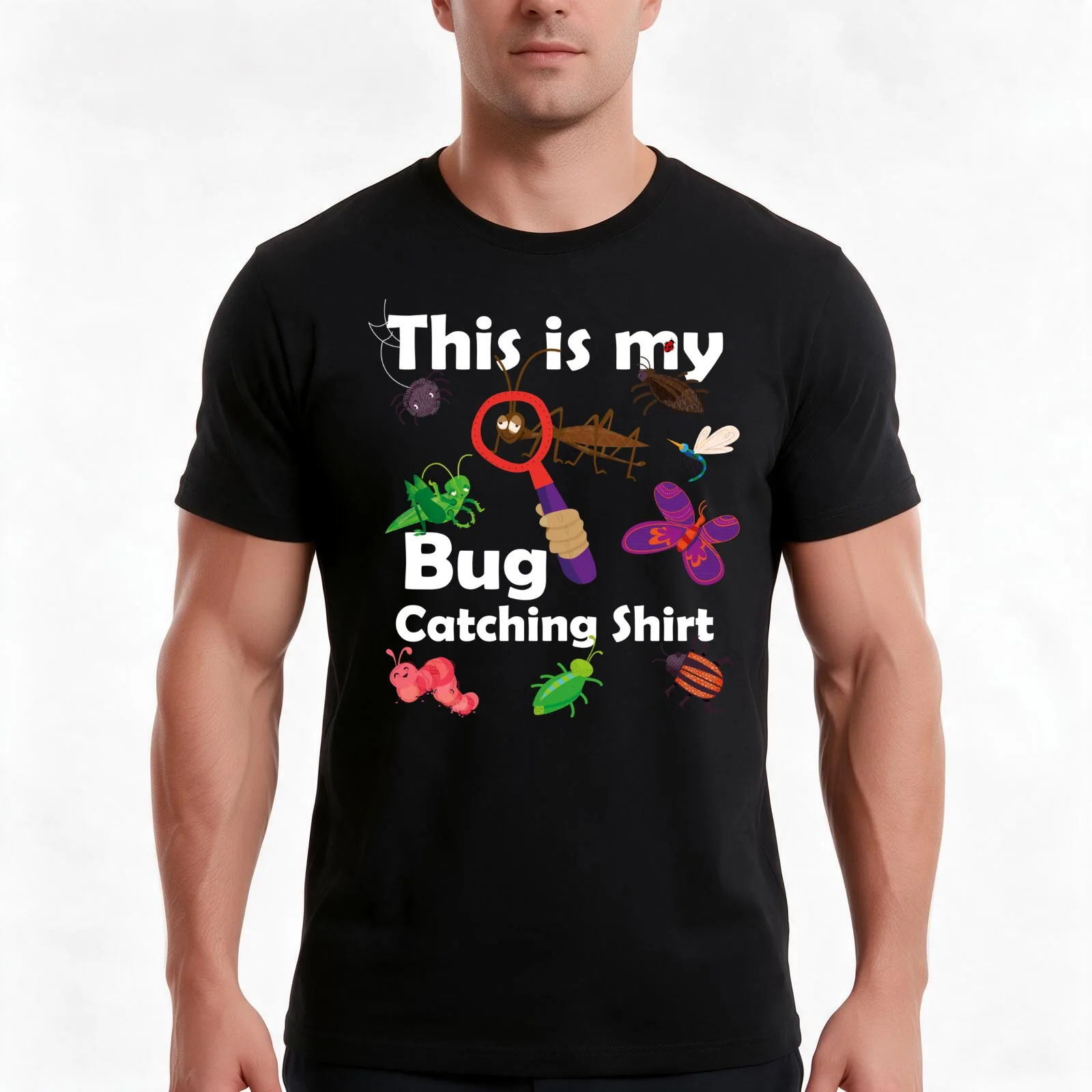This Is My Bug Catching Shirt - Fun Insect Design For Boys & Girls T-Shirt Summer Casual Cotton Tee Oversized Streetwear Tops
