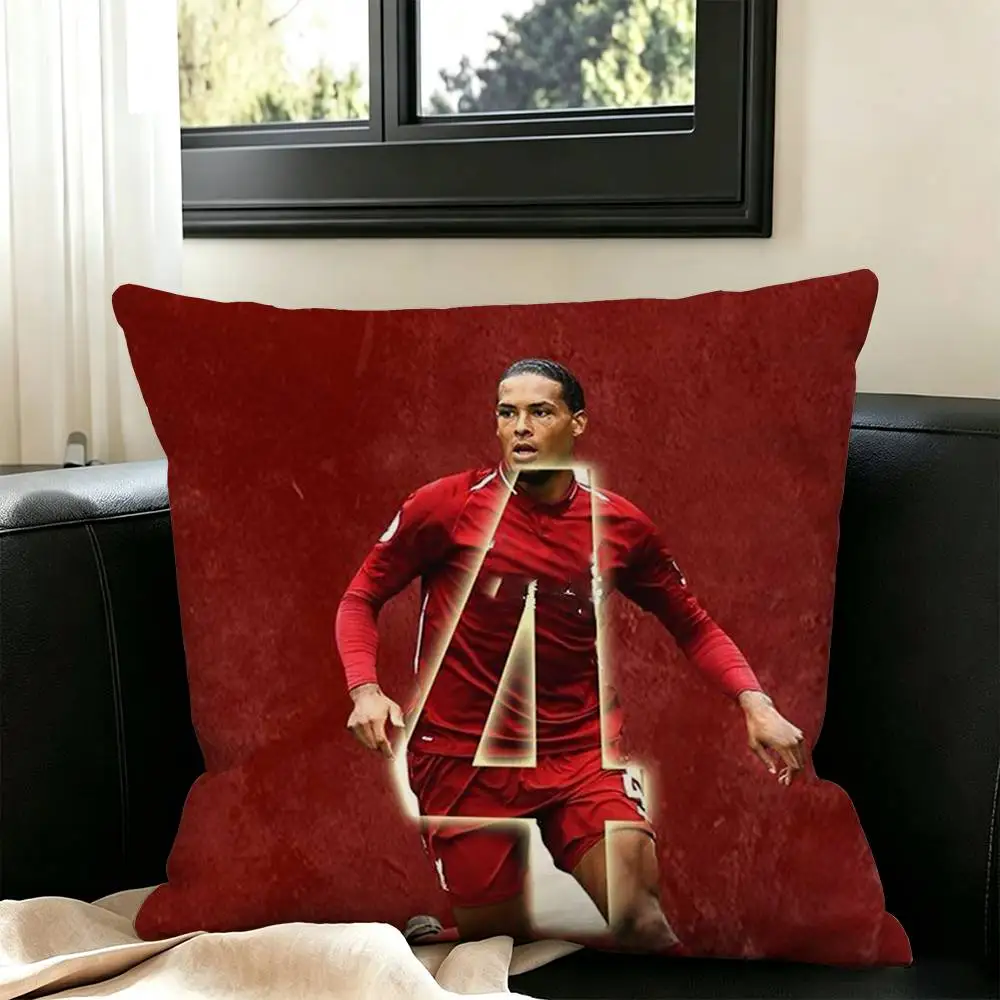 f-FOOTBALL V-Virgil van D-Dijk  Pillow Case Square Double-Sided Sofa Cushion Cover Bedroom Bedside Pillow