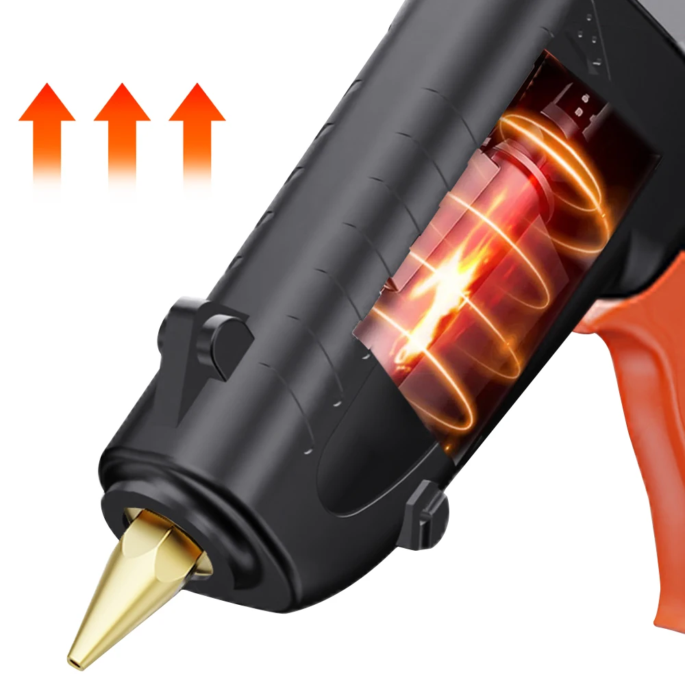 150W Heißklebepistole 11mm Klebesticks 3-5 Min Vorheizzeit 15s Schnellentriegelung Kupferdüse Verbrühungsschutz 100-220V EU US Stecker – Detail 9