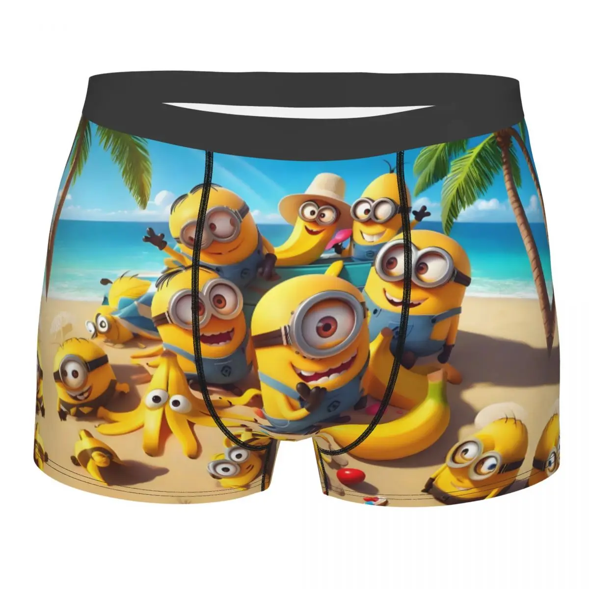 

Мужские шорты-боксеры Banana Minions The Rise Of Gru с 3D принтом аниме, милое нижнее белье с героями мультфильмов, трусы, эластичные трусы