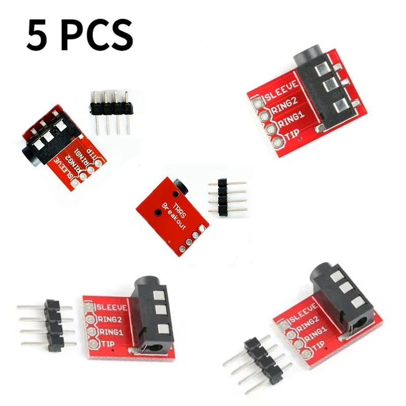 5PCS TRRS 3.5mm Audio Socket Jack Breakout Headphone Video Audio MP3 Jack Professional Module 3.5 MM Board