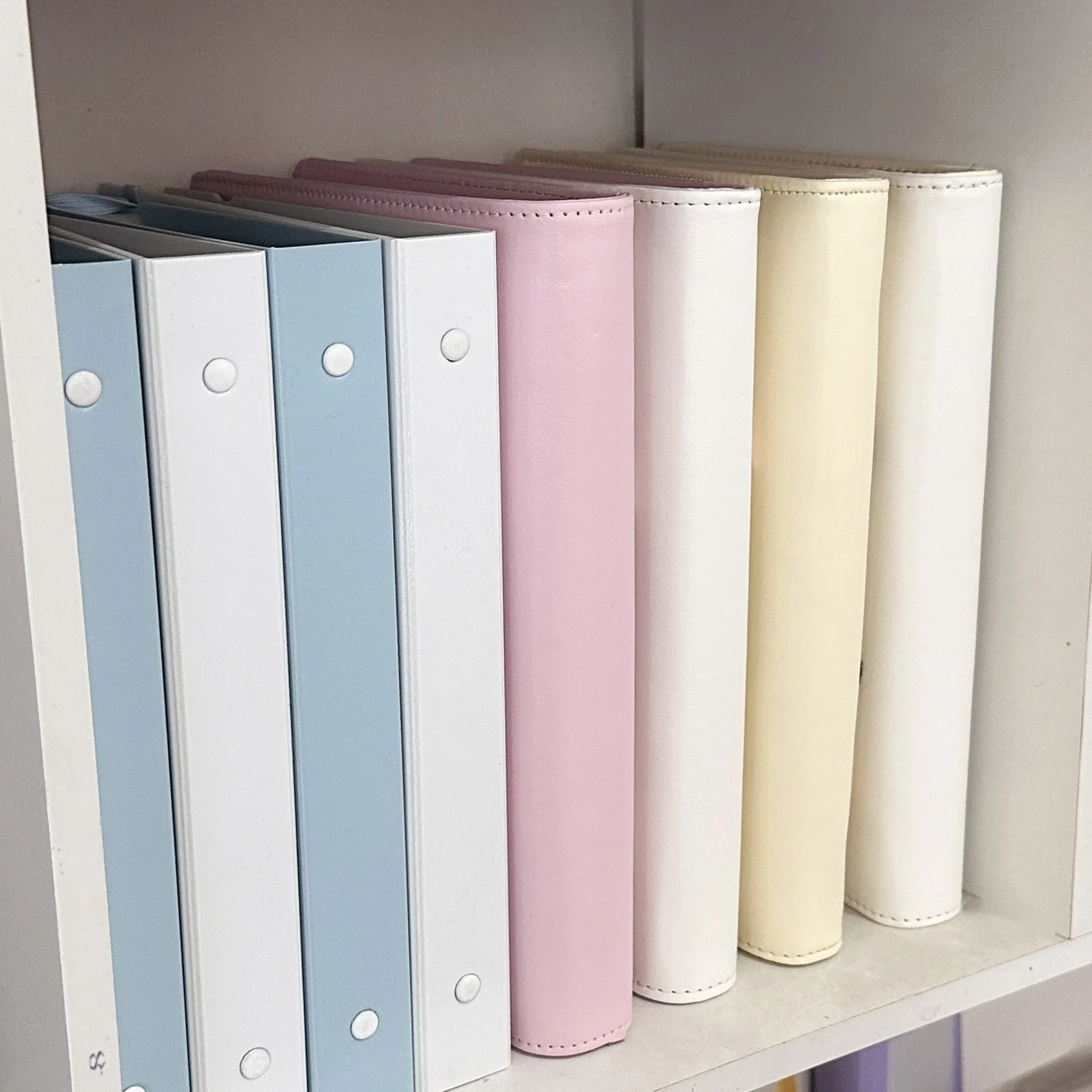 A5 Weiß Blau DIY Binder Fotokarten Sammeln Buch Tagebuch Agenda Planer DIY Cover Album Schreibwaren – Detail 4