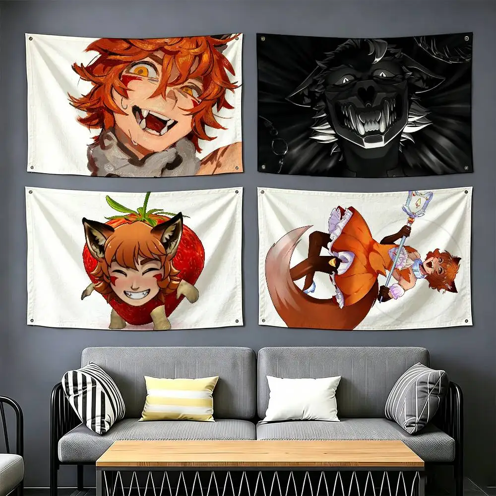 Chibi R-Ren Hana Flags Suitable For Party Club Outdoor Interior Wall Decoration Banner Fans Gift