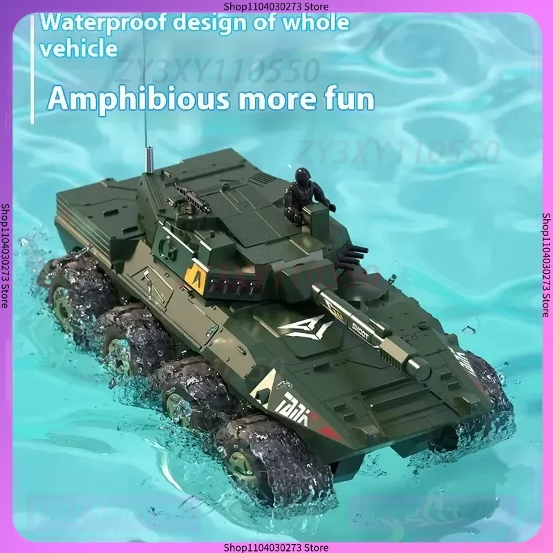 Réservoir télécommandé RC pour adultes – Véhicule blindé anfibieux avec modèle de jouet d'accélération proportionnelle complète