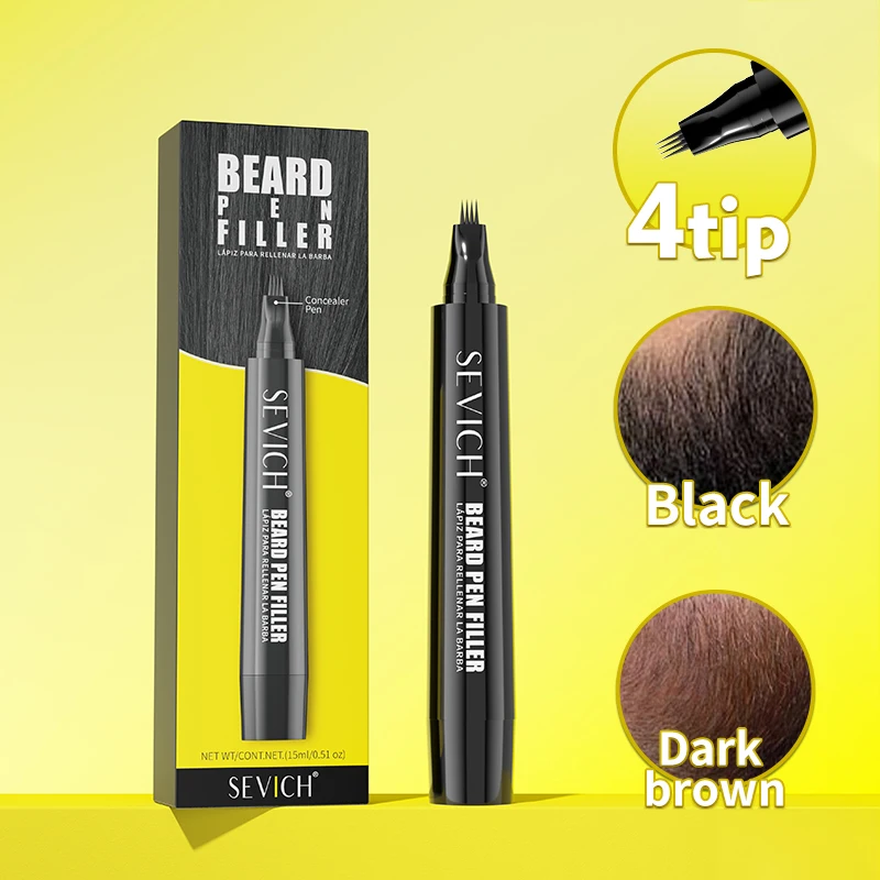High-quality Beard Filler Pen Waterproof Black Brown Beard Coloring Filling Pencil Beard Enhancer Moustache Color Shaping Tools