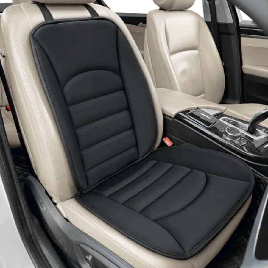 

Memory Foam Car Seat Cushion with Breathable Fabric and Non-Slip Gel, Universal Fit for Car Truck Office Home 19.6x18x1.2 Black