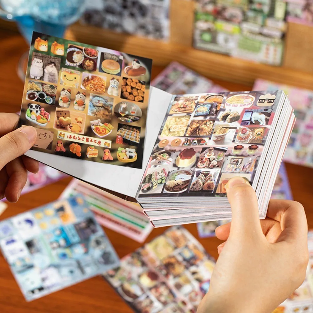 Yuxian Square Edge-Cut Sticker Book - Happy Notebook Series, Japanese Vintage Style Journal & K-pop(LanLanStickersWorld Store)
