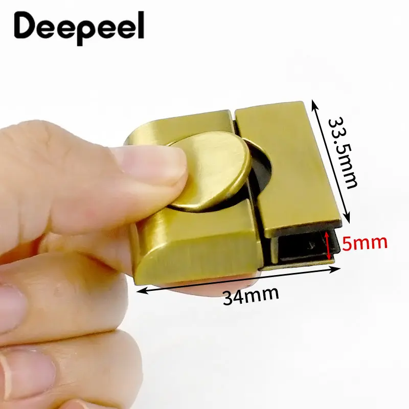 2/5Pcs 33mm Metal Bag Lock Buckle Square Snap Clasp Women Handbag Purse Closure Turn Twist Locks DIY Repair Hardware Accessories