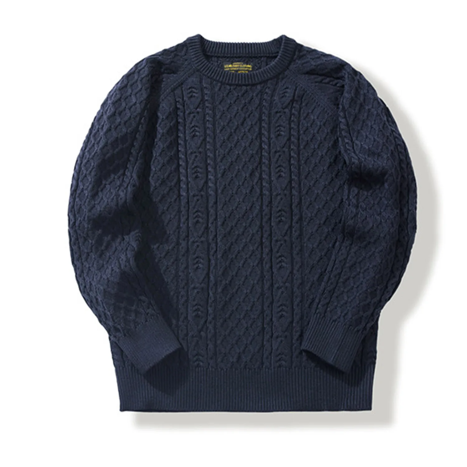 

Pullover Coarse Woolen Sweater British Retro Twist Fried Dough Twists Fisherman's T-Shirt Outdoor Camping Trekking Wooly