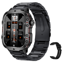 2024 New Rugged Man Black Smart Watch Men For Android Xiaomi Ios 3ATM Waterproof Sport Fitness Ai Voice Smartwatch Outdoor