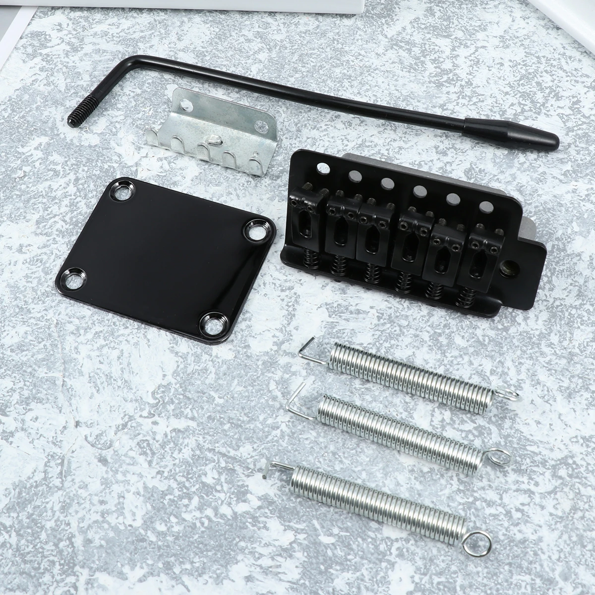 

Bridge Reinforcement Plate Kit Black St Electric Guitar Replacement Parts Neck Plate For Ga296 Tremolo System