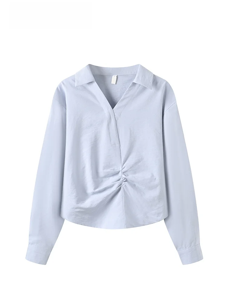 

plus Size Ne Long Sve irt Women Early Spring New Sle Slimming Agel Top Breathable Skin-Friendly Polyester