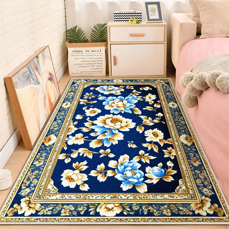 الحديثة زهرة تصميم الأزرق غرفة نوم الديكور السرير السجاد مرحاض عدم الانزلاق لينة أريكة الجدول حصيرة قابل للغسل البساط لغرفة المعيشة #3