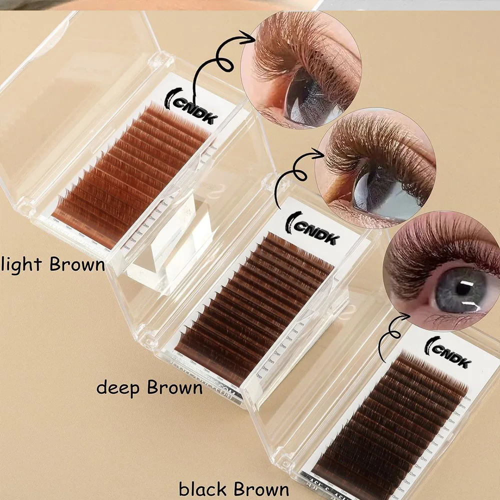 

Brown Individual Eyelashes Extension All Size Lashes Colorful Premium Classic Lashes High Quality Color Natural Korean Eyelashs