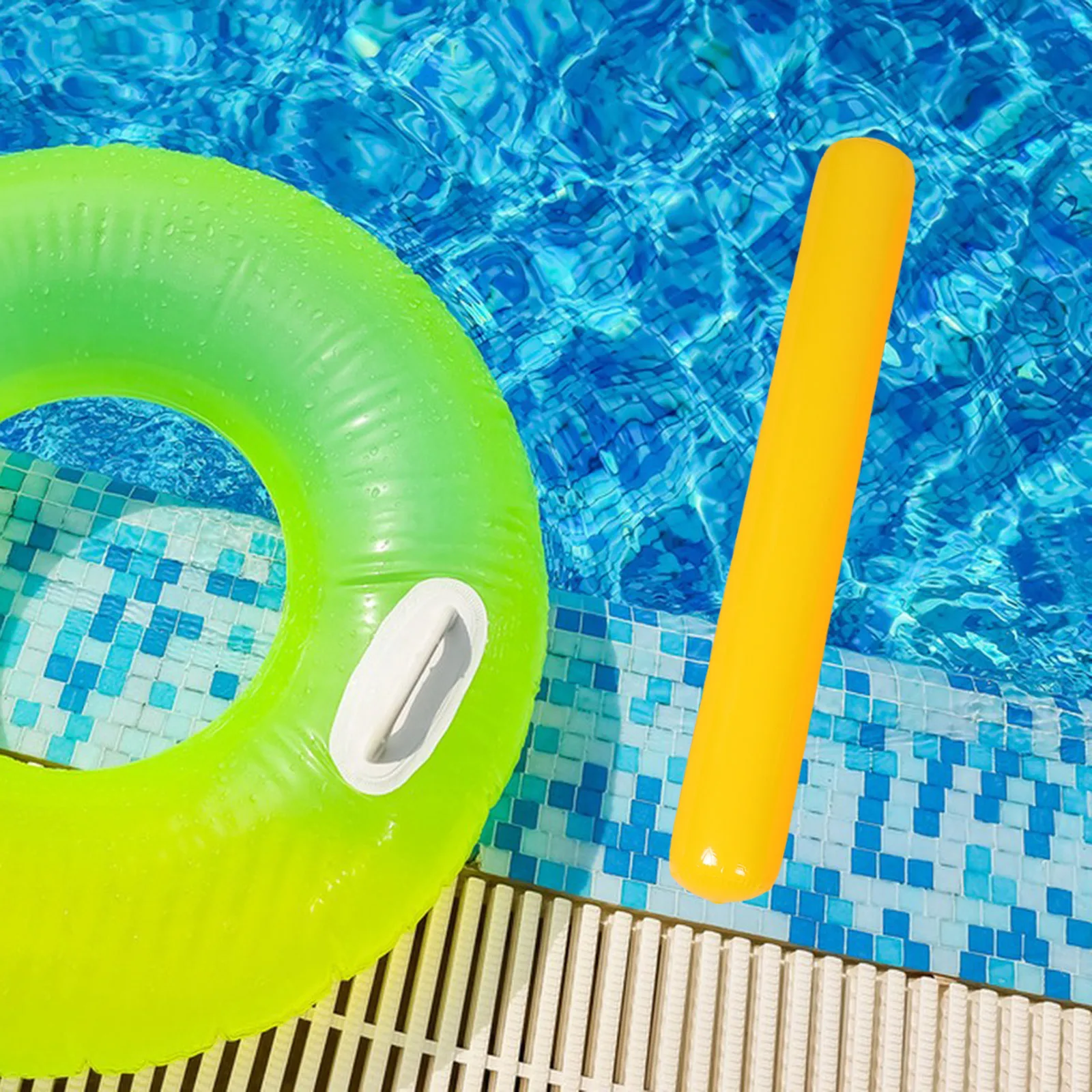 8Pcs Inflatable Swimming Floats Kids Pool Noodles 40 Inch PVC Waterproof Floaties Fast Inflation Safe Buoyancy Beach Pool Party