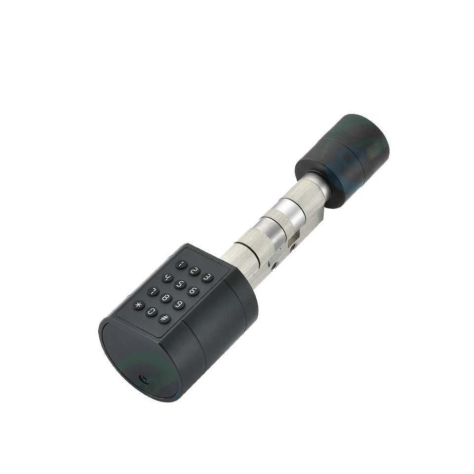 Tuya TTlock 60mm Black Digital Oval IC Card Fingerprint Unlock Smart Lock for Steel Doors Anti-Dust WiFi Network Cloud Data