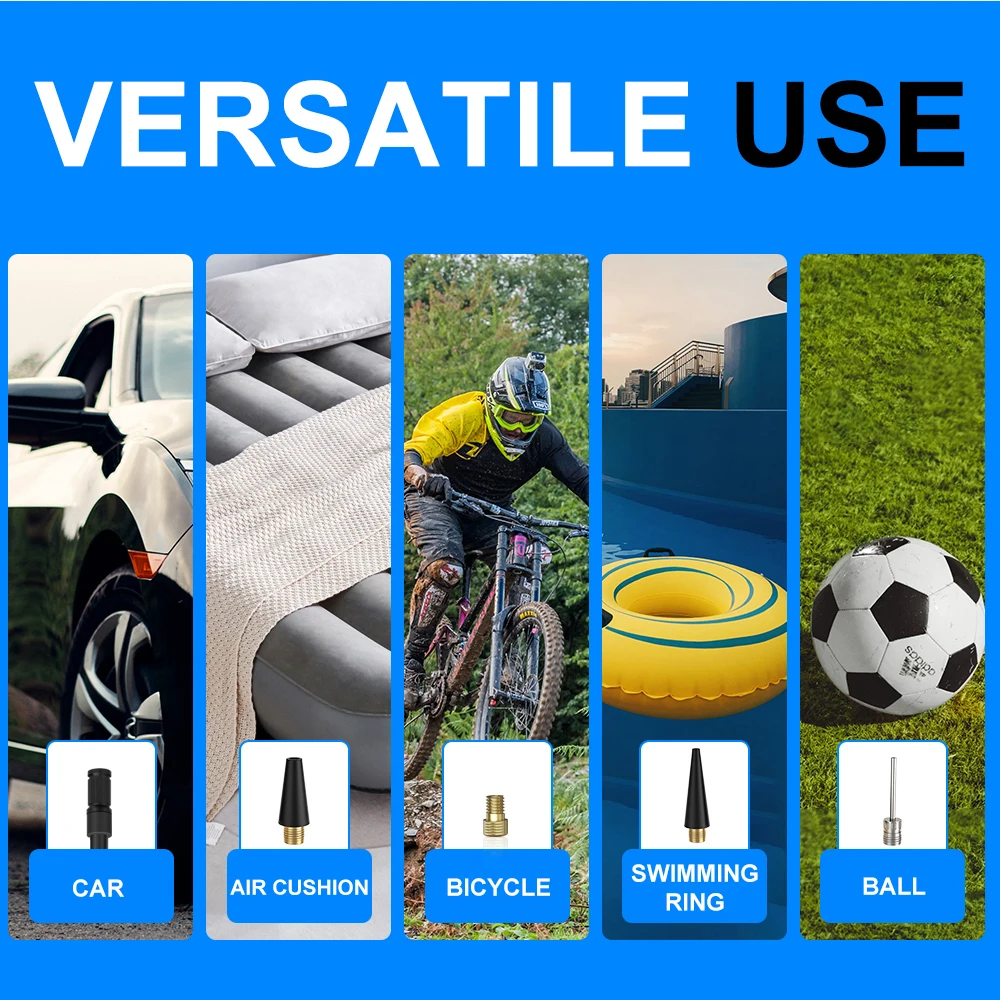 Car Air Pump Portable Mini Self Propelled Electric Tire Pump Handheld Wireless Digital Display Quick Inflation Compressor