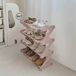 Simple shoe rack storage cabinet, shoe box storage, layered assembly, Z-shaped shoe rack, folding shoe rack, small shoe rack