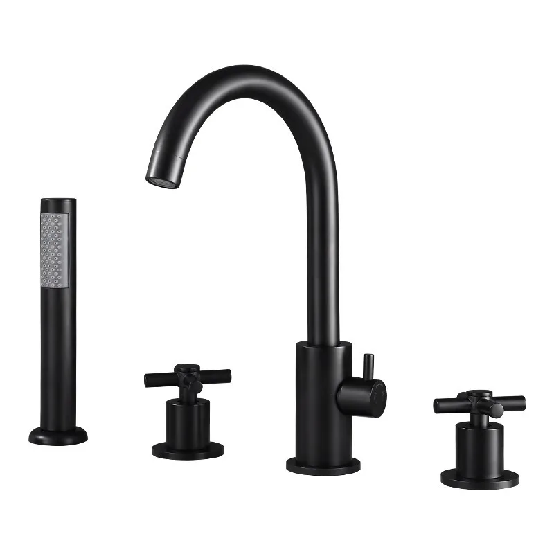 

Matte Black Copper body Faucet set fix faucet & Pull Down Sprayer Single or Dual Handle cold and hot Mixer Tap bathroom bathtub