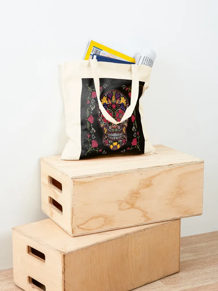 Day of the Dead Sugar Skull Dark Tote Bag bag for beach Handbags women reusable shopping bags Cloth bags
