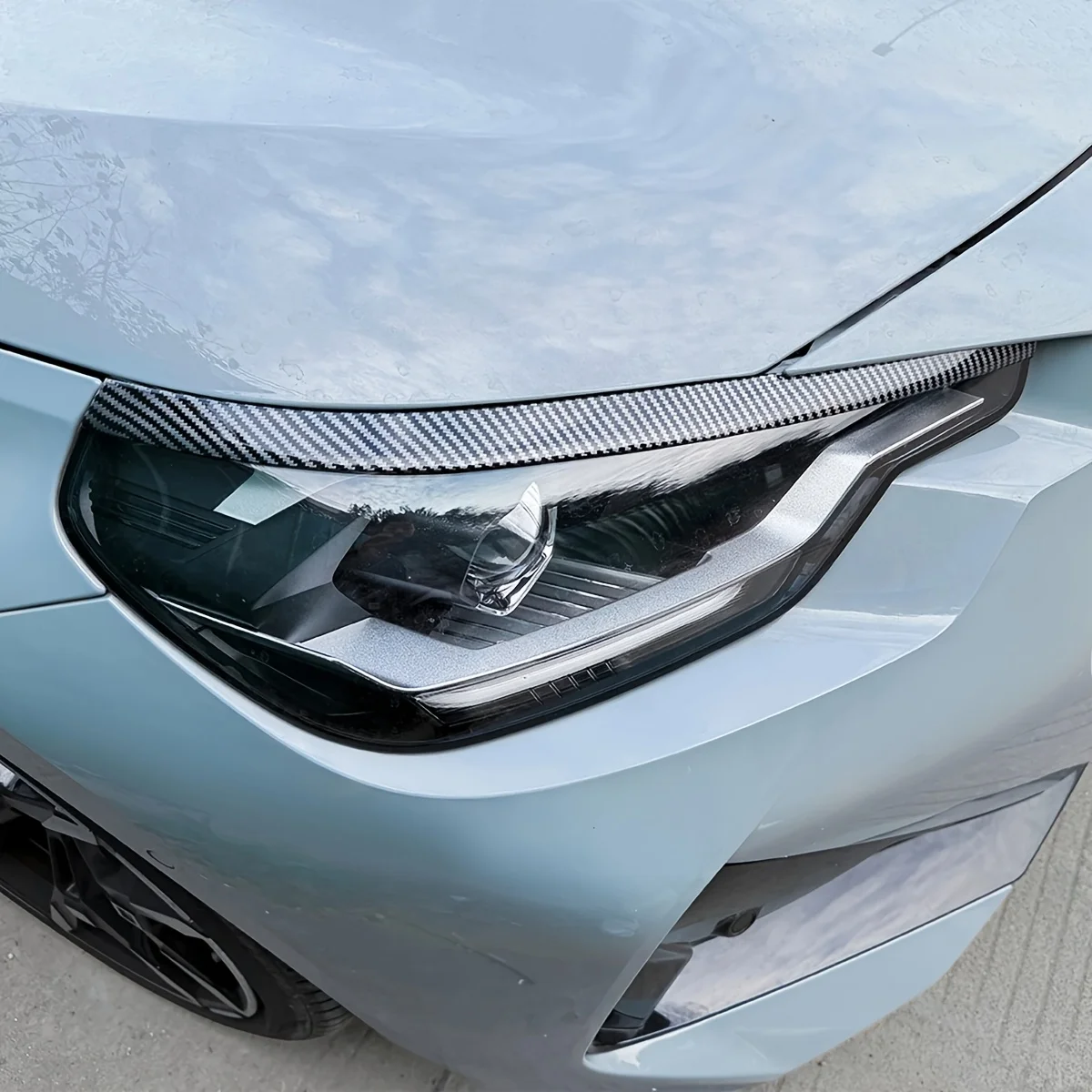 For BMW 2 Series Coupe G42 2022-2025 Car Headlight Eyebrow Trim Front Lamp Eyelid Cover Strip Glossy Black/Carbon Look view 2
