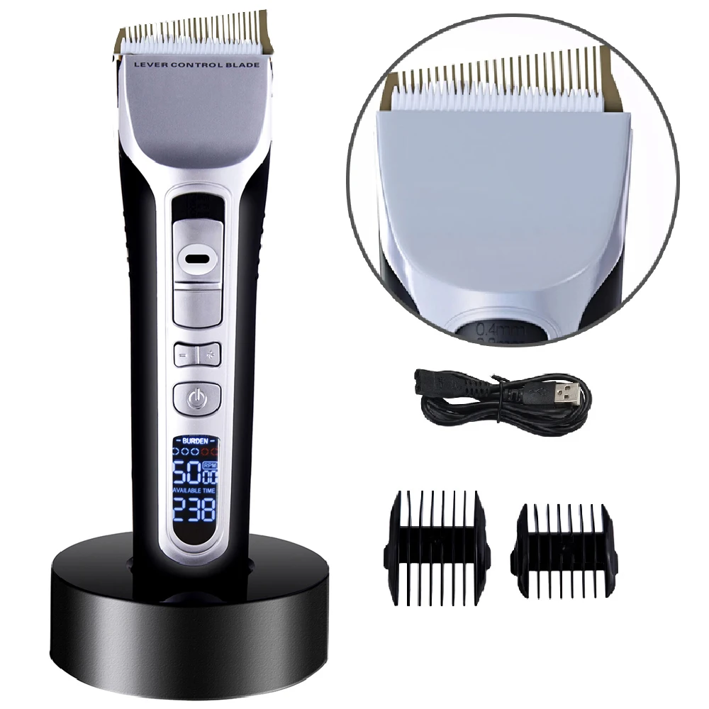 

Hair Clipper Unique Shaped Moving Blade Hair Trimmer LCD Display USB Rechargeable For Salon Men Hair Cutting Barber Machine
