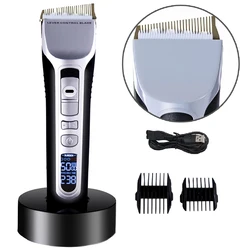 Hair Clipper Unique Shaped Moving Blade Hair Trimmer LCD Display USB Rechargeable For Salon Men Hair Cutting Barber Machine
