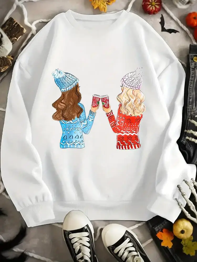 

Holiday New Year Coffee Love Sweet 90s Trend Graphic Sweatshirts Fashion Casual Print Female Women Clothing Christmas Pullovers