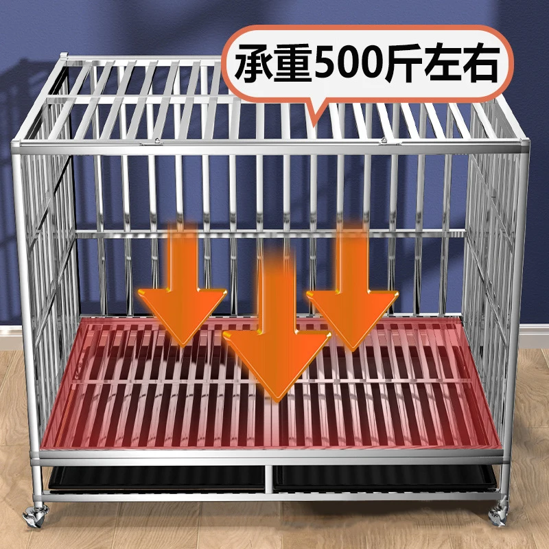 Dog cage stainless steel large dog house ke fund fur kennel with toilet integrated small and medium-sized dog shed indoor