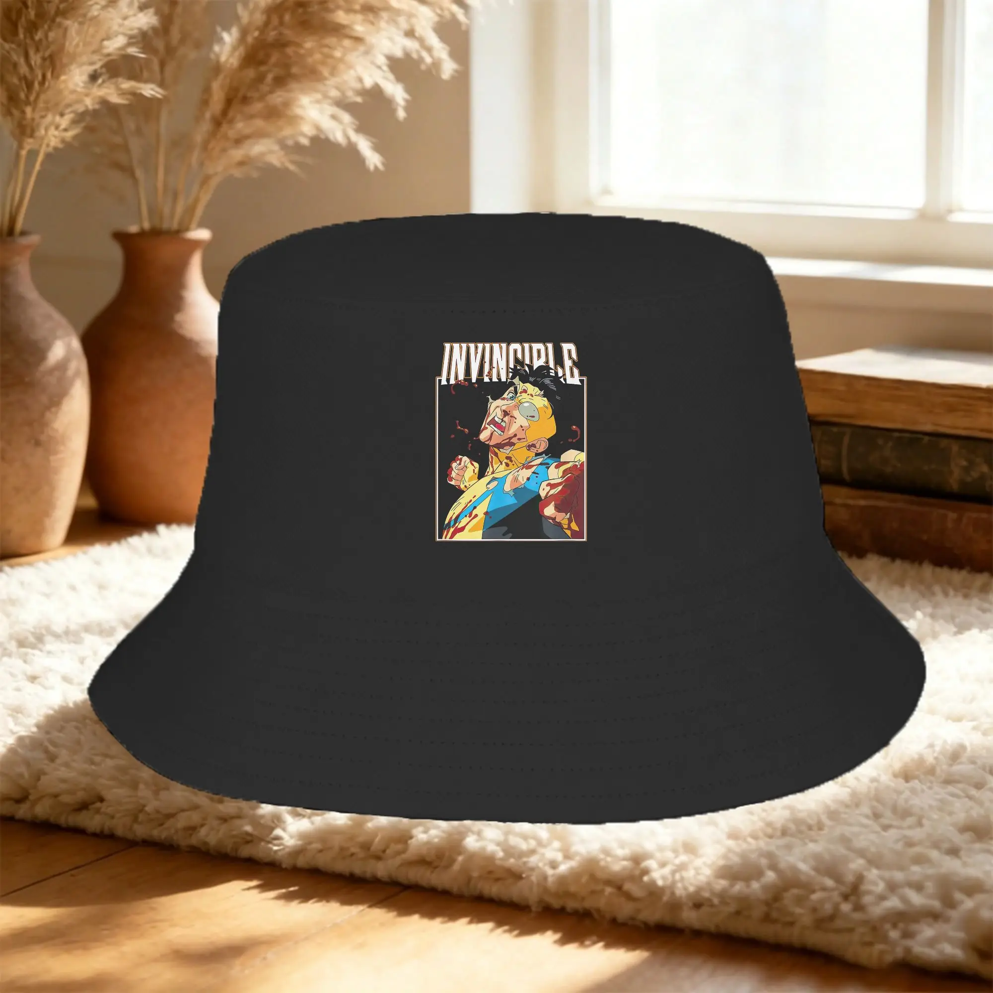 Spring Headwear Invincible Battle Damaged Mark Stuff Bucket Hat Streetwear Unisex Sun Hat  Bob Fishing Caps Outdoor