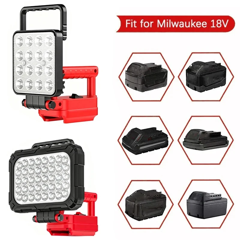 LED Work Lamp For Milwaukee 18V Li-ion Battery Accessory Tool Light Torch Flashlight Lantern Camping Portable Emergency Lighting