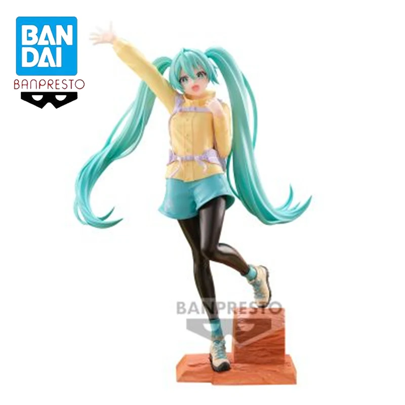 Original Genuine BANPRESTO Hatsune Miku Holiday Memories: Mountaineering PVC 20CM Anime Figures Collectible Model Doll Toy Gifts