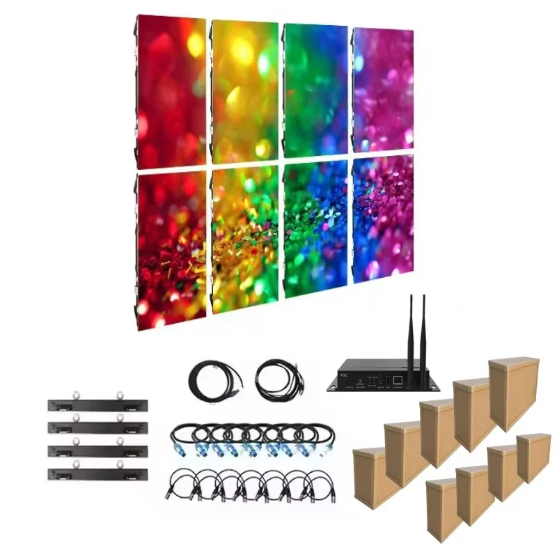 

High Refresh 6.56ftx6.56ft P2.976 Outdoor Rental LED Display Panel Cabinet 8 Pcs 500x1000mm For Church