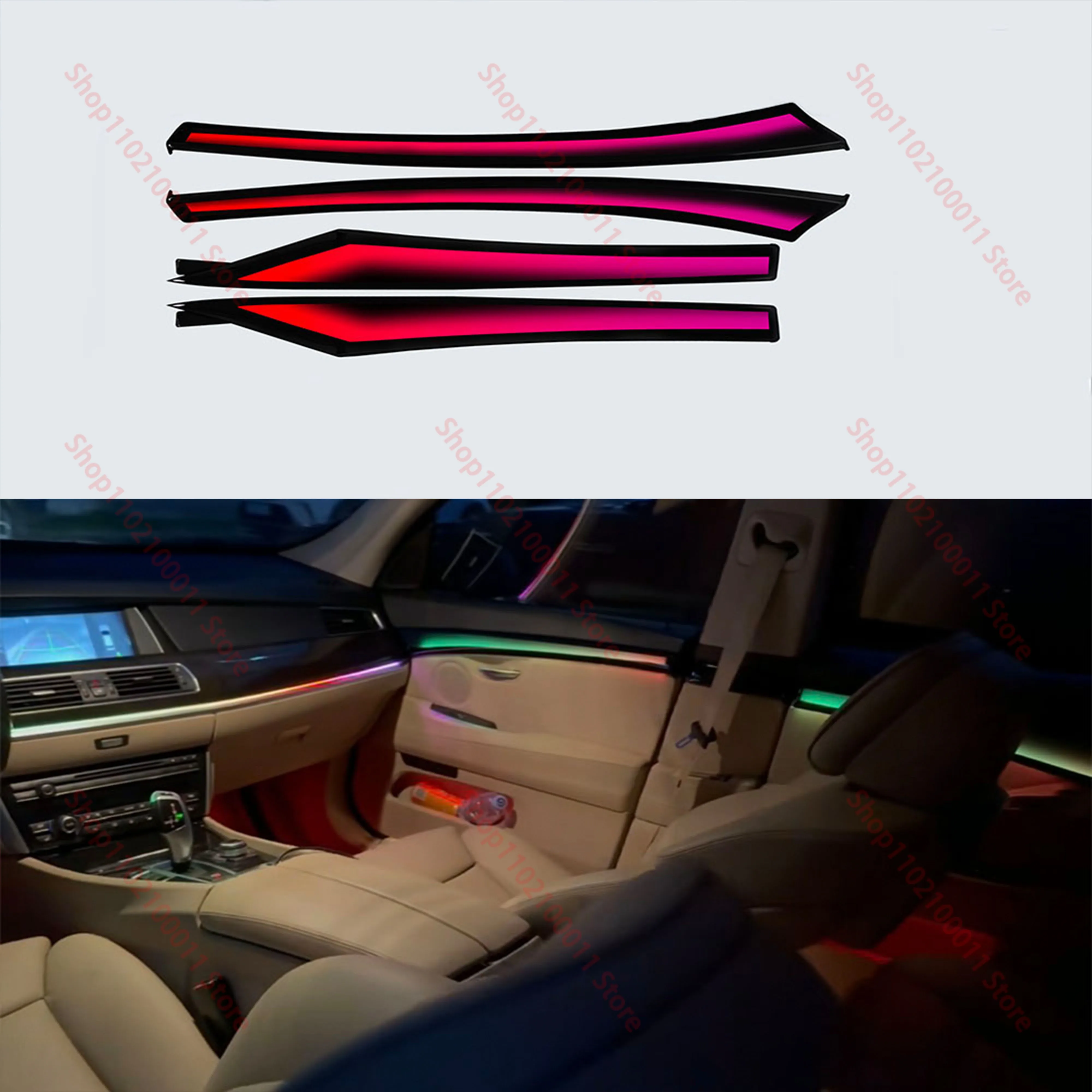 64 Colors Dynamic Ambient Light for BMW 5 Series Gran 5GT F07 Car Interior LED Lighting Upgrade Plug and play screen control