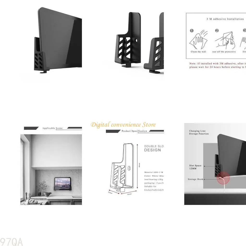 

97QA Tablet Stand Phone Holder Adjustable Lazy Bed Floor Desk Viewing Double-Groove Mount Fits for / Support