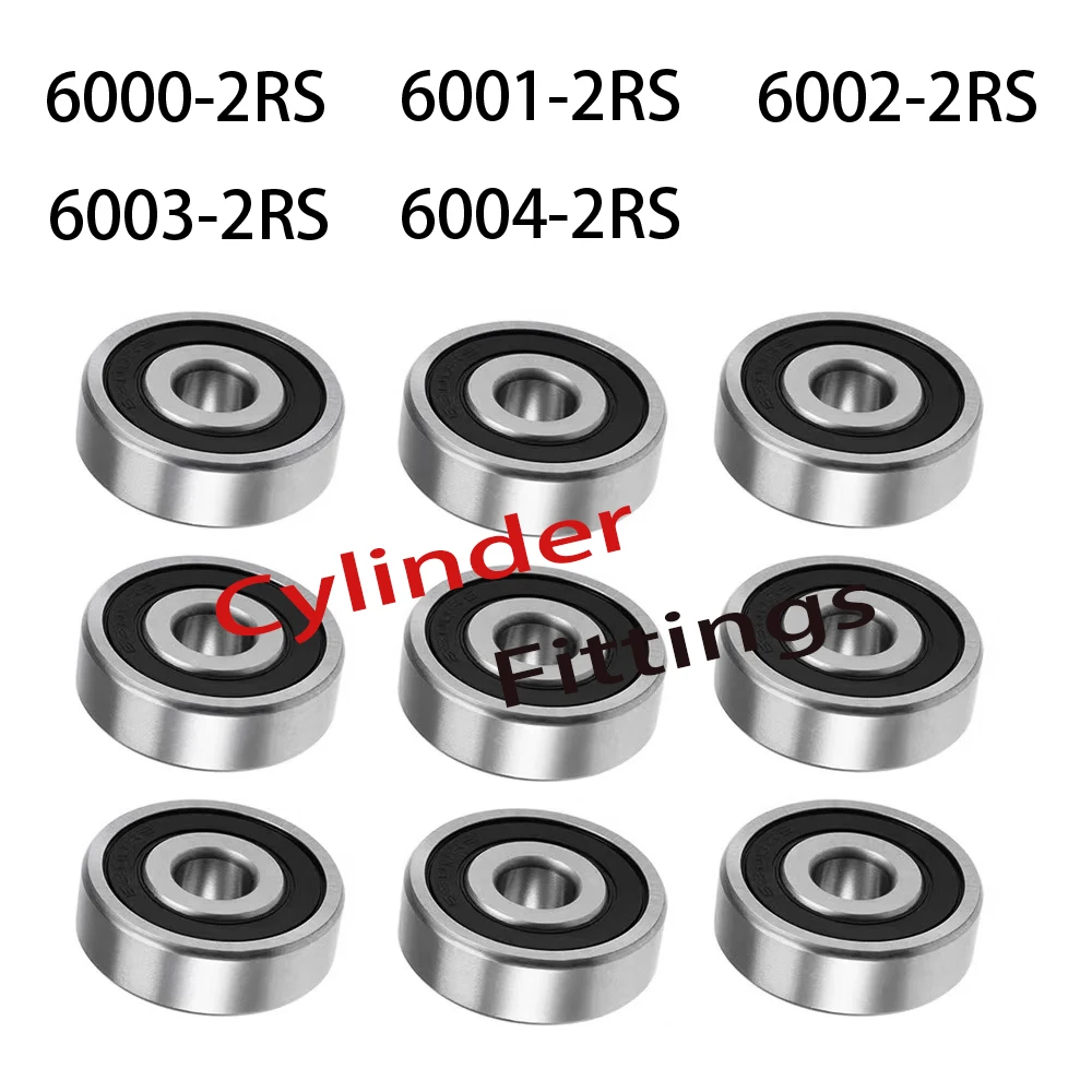 2pcs Bearing 6000 6001 6002 6003 6004 2RS DDU LLU RS 6000RS 6001RS 6002RS 6003RS Chrome Steel Deep Groove Ball Bearings