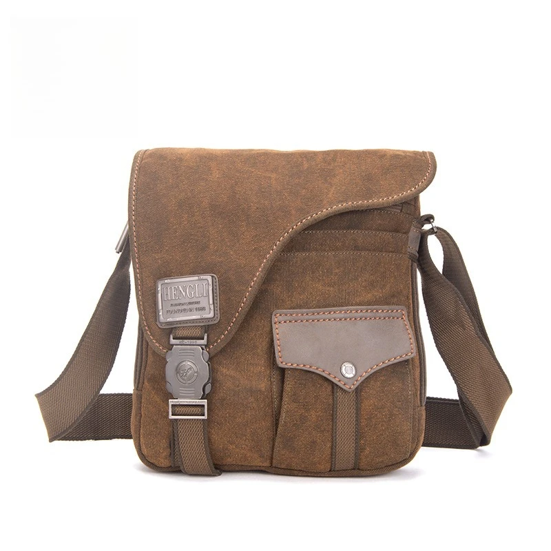 Men Canvas Multifunction Crossbody Bag Retro Handbags Travel Wear Resistance Shoulder Messenger Bags Leisure Package bolsa