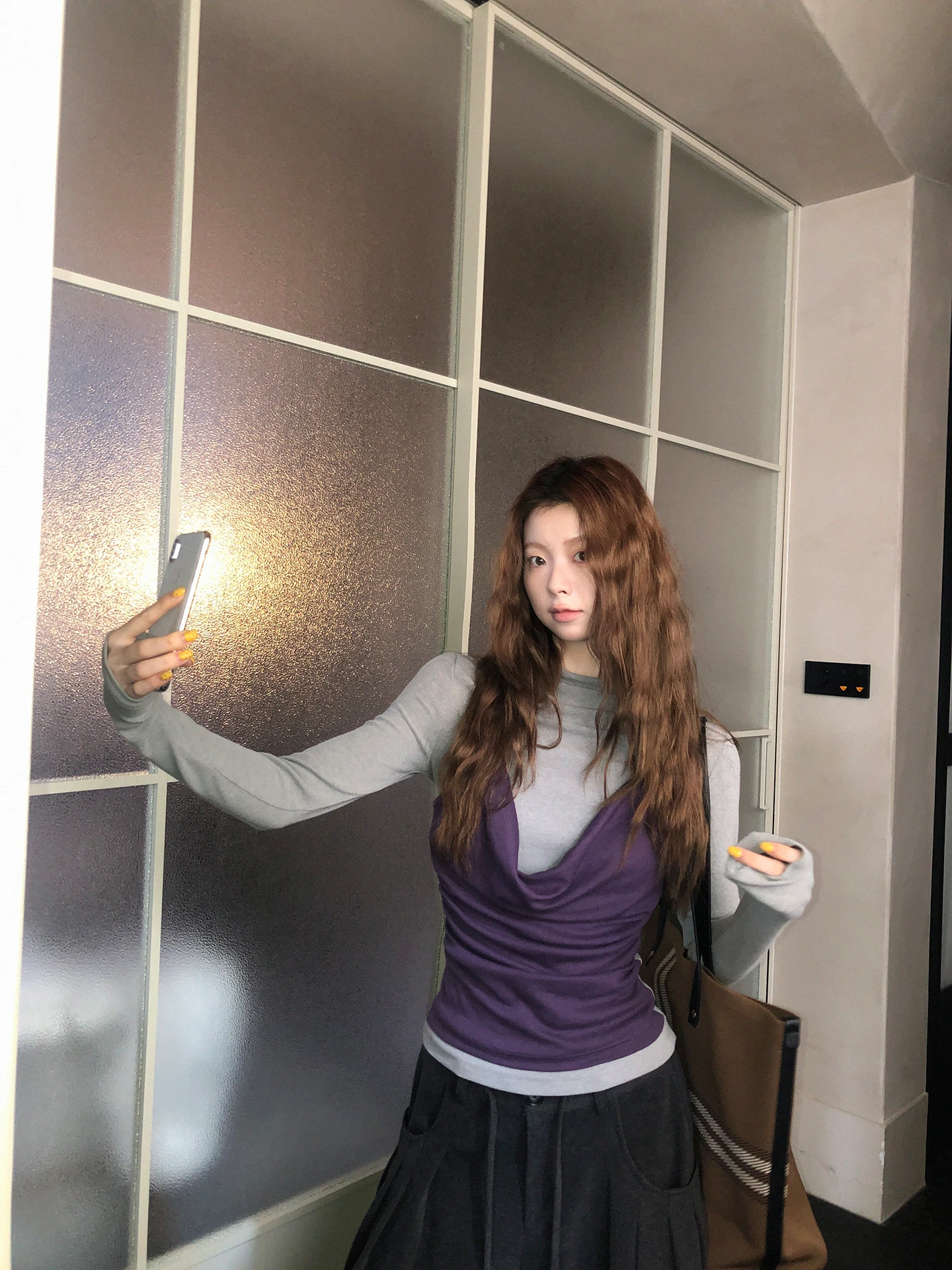 

Red Celebri Club Women's Long Sve High Collar Base irt Inner Wear Fake Two-Piece Straight Cut Cotton Blend T-irt