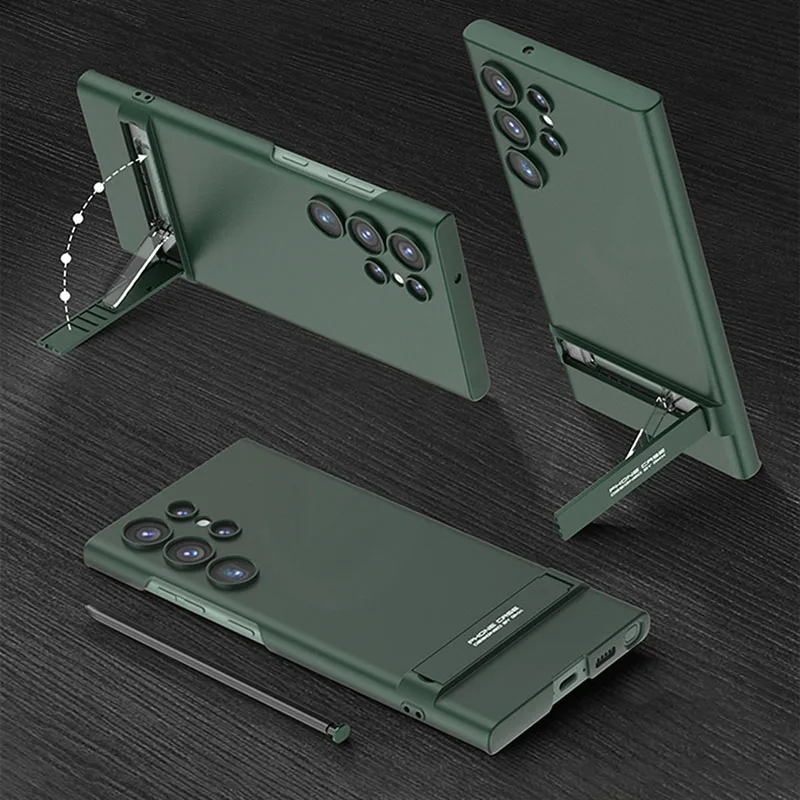 

Оригинальный чехол для телефона Samsung Galaxy S23 Ultra Plus 5g, противоударный матовый пластиковый жесткий чехол с подставкой для Galaxy S23 Ult