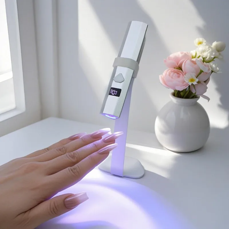 

Portable manicure one-word lamp with bracket, all-aluminum body, small quick-drying phototherapy machine without black hands