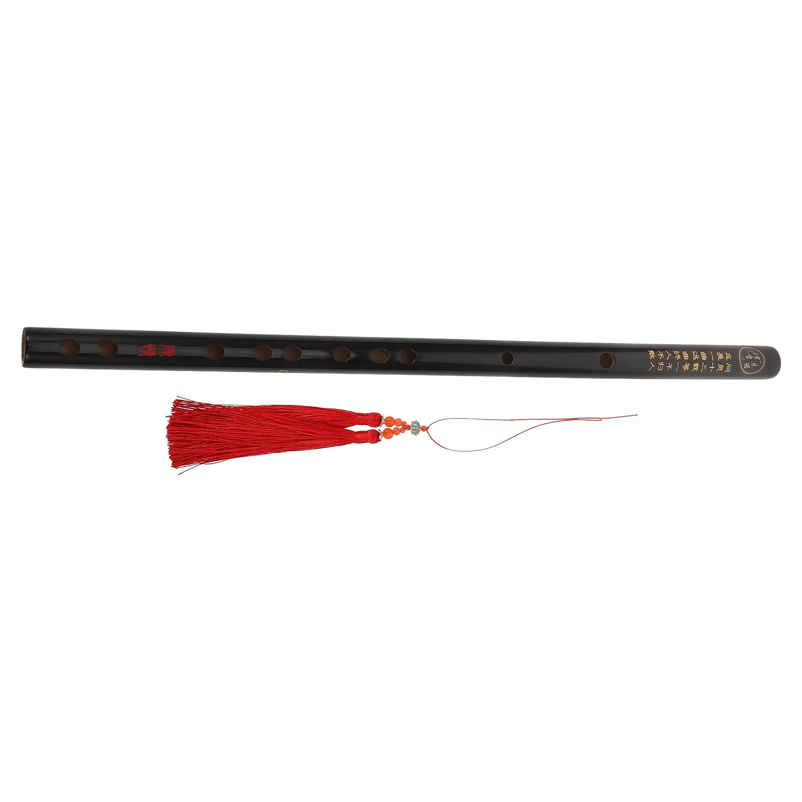 

Professional Black Bamboo Flute Tassels Chinese Traditional Musical Instrument Precise Tone Holes Durable Smooth Lightweight