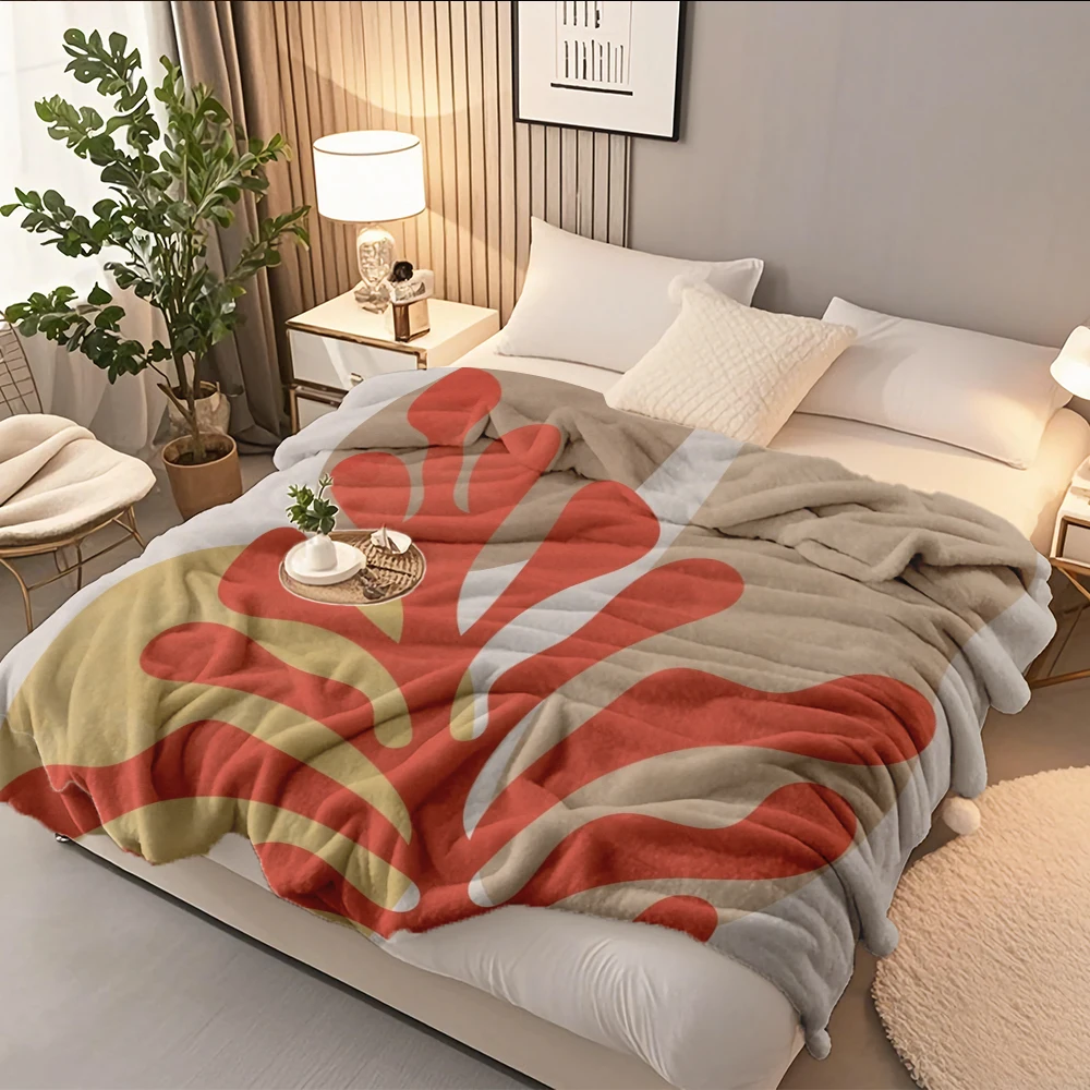 

All Season Farmhouse Rustic Flannel Soft Blanket Scandinavian Tropical Boho Faux Fur Throw Microfiber Bedspread