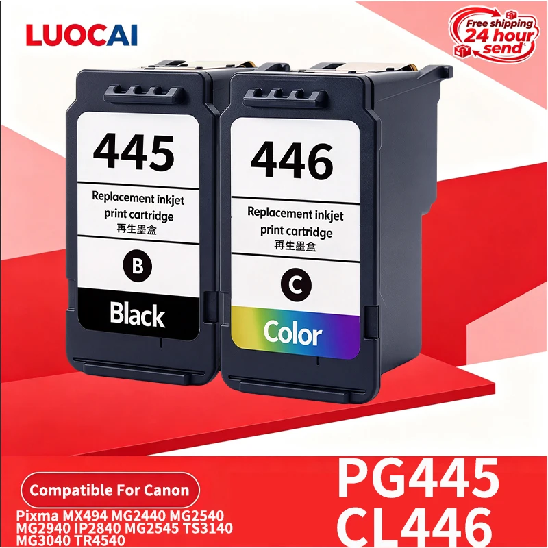 PG445 CL446 Ink Cartridge PG 445 CL 446 Compatible For Canon Pixma MX494 MG2440 MG2540 MG2940 IP2840 MG2545 TS3140 MG3040 TR4540