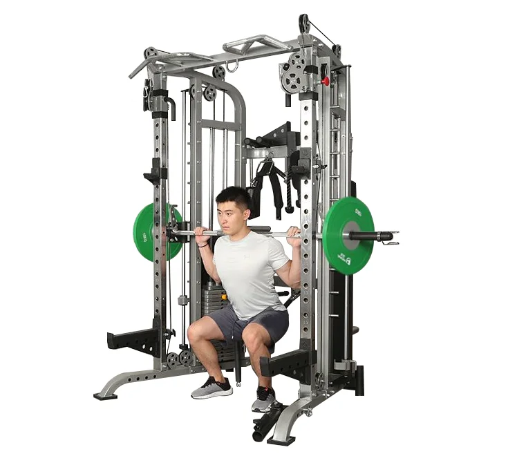 Smith Machine Squat Rack, Multifunctional gantry Frame, Home Commercial Bench Press Barbell Integrated trainer