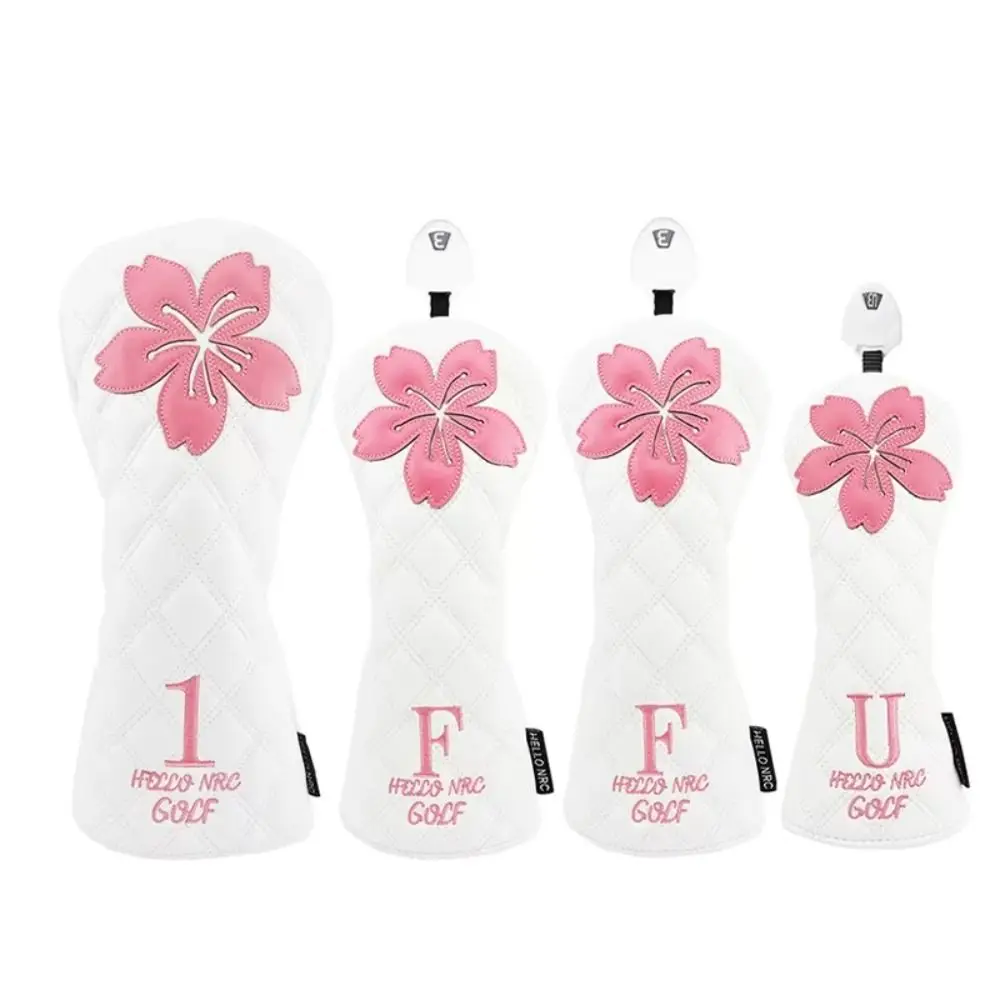 Golfschlägerkopfhülle mit Sakura-Muster, weich und langlebig, PU-Leder, Golfschläger-Schutz, wasserdichte Schutzhülle, Holzschlägerhaube