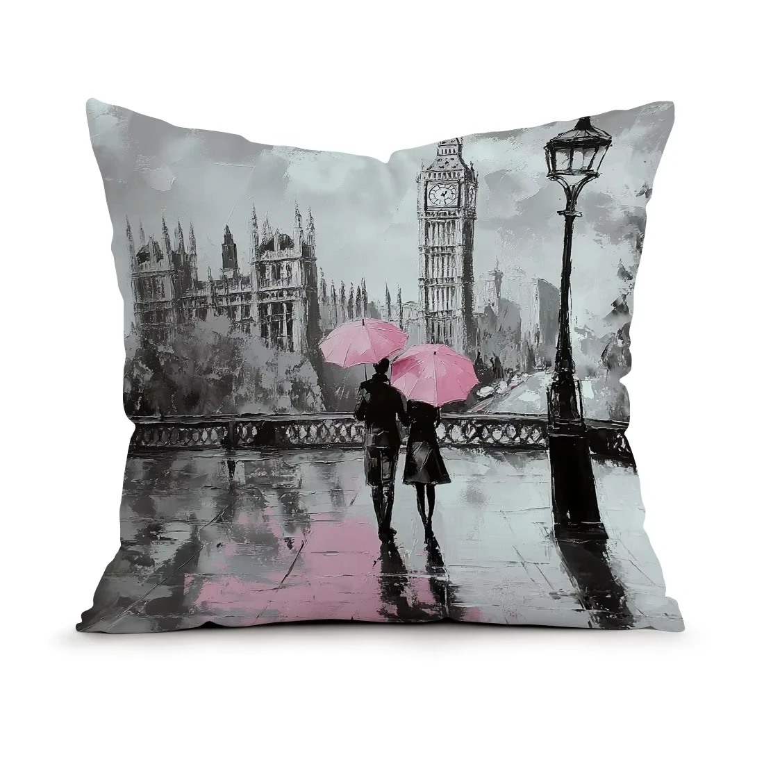 Valentine's Day Print Pillow Cover, Polyester Party Decoration with Romantic Design for Couples Events and Celebrations
