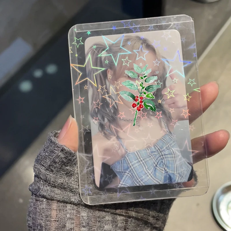 10pcs Kpop Photocard Toploader Photo stars and heart Card Sleeves Idol Photo Cards dustproof Protective Case